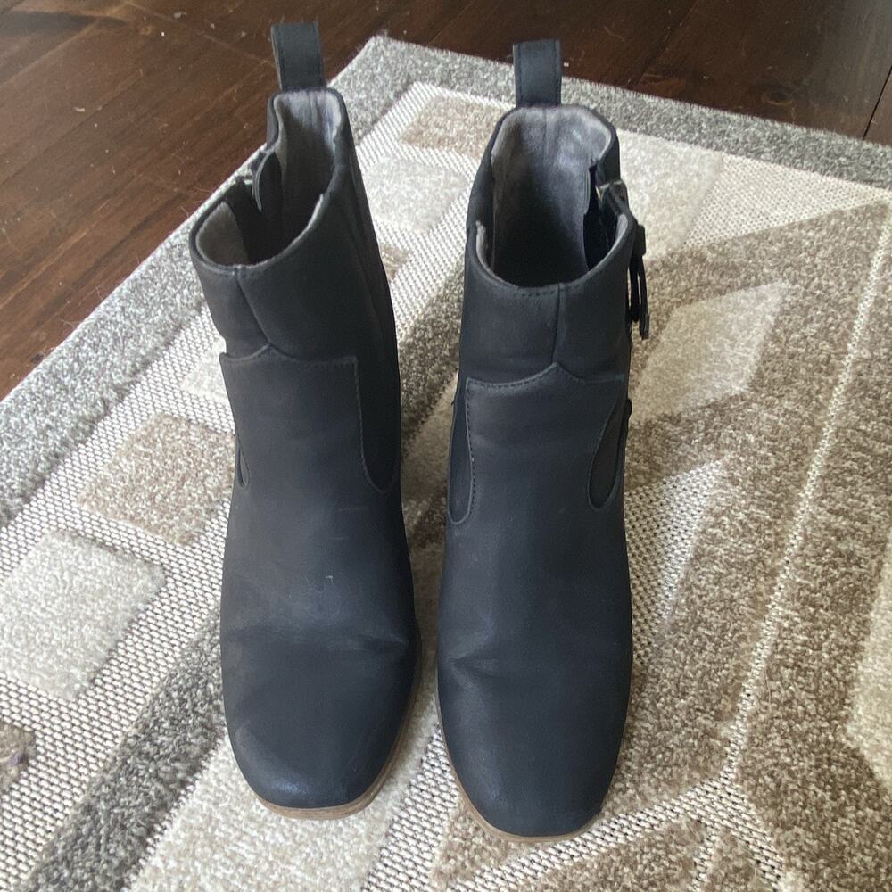 Dr Scholls Women’s Rodeo Ankle Boots Size 8 Black Leather Zip Up